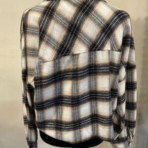 Ci Sono Blue and Cream Plaid Shirt